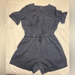 Lauren Ralph Lauren Navy Linen Romper